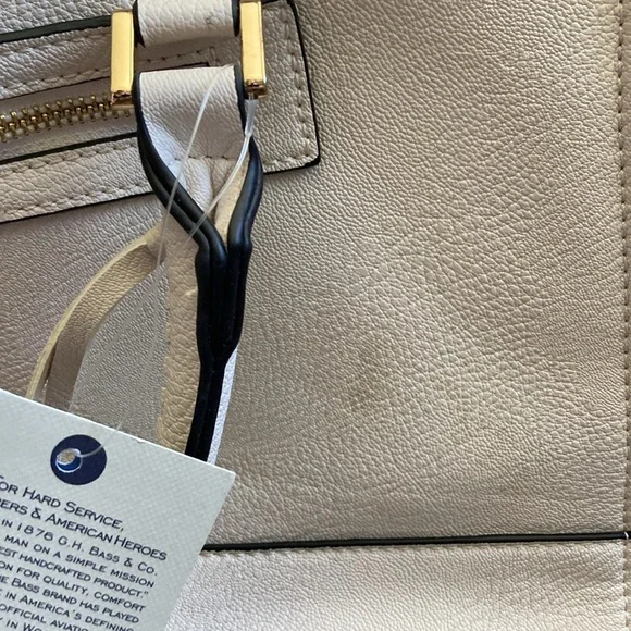 G. H. Bass & Company Leather Cream Satchel Handbag NWT - Picture 10 of 11